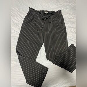Soho Apparel Women's Black Pinstripe Trousers